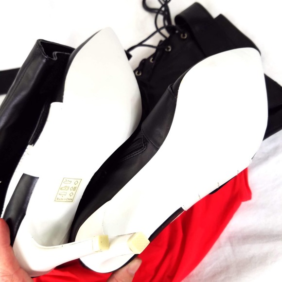 NEW Cape Robbin Over The Knee Thigh High Lace Up Black Stiletto Boots Si… - Picture 6 of 9